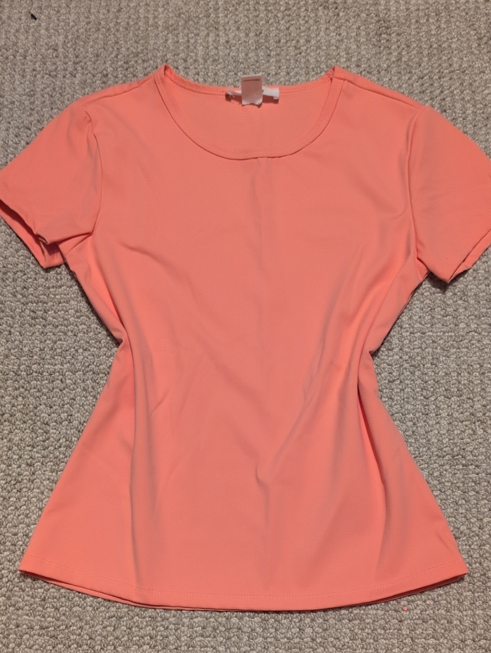 Urban Planet Short-Sleeve Scoop Neck Top in Coral